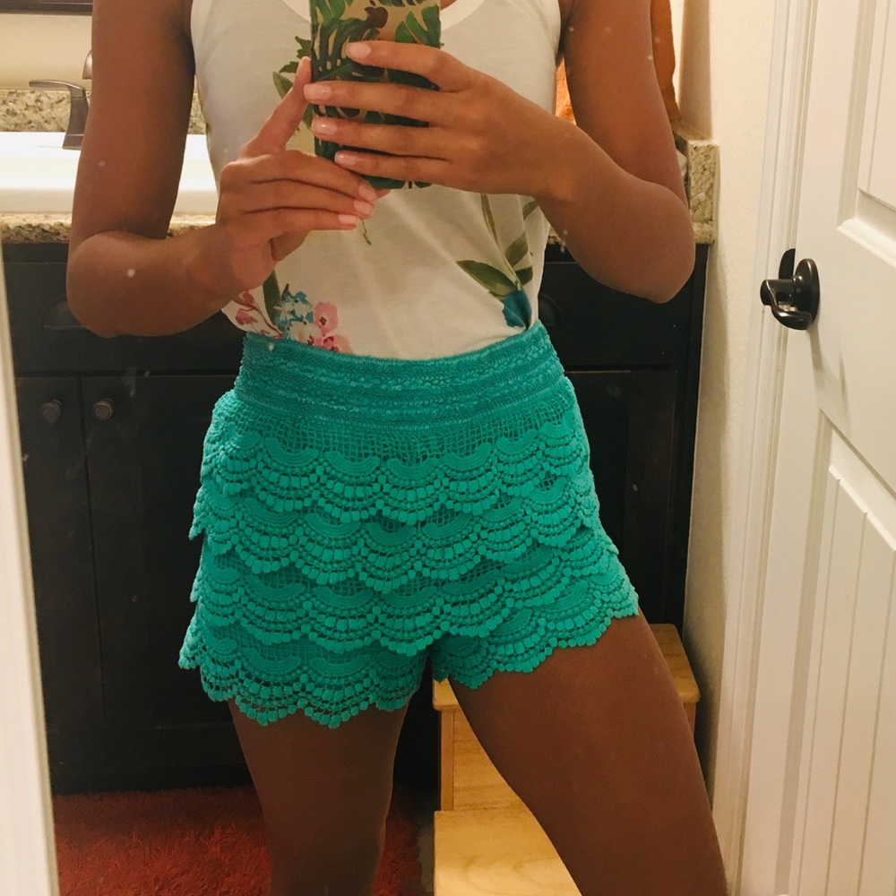 Bright Blue Lacey Shorts